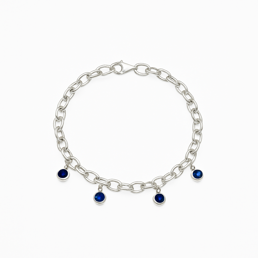Sapphire Charm Link - Balini Studio Bracelets